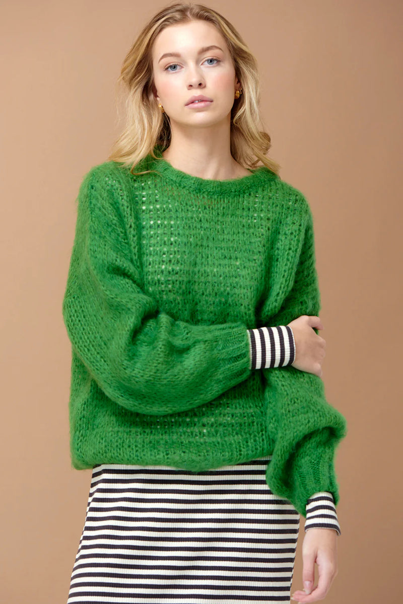 Noella Delta Knit Sweater - Grass Green