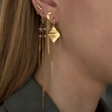 Stine a Windy Viola Whit Chains Earrings - Single