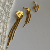Stine a Three Dots With Mini Chain Earring - Single