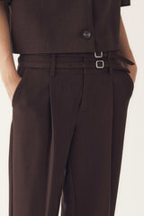 Noella Darryl HW Pants - Chocolate