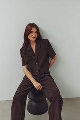 Noella Darryl HW Pants - Chocolate