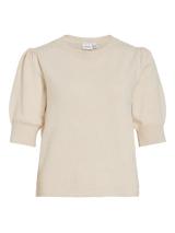 Vila Viril 2/4 Sleeve O-Neck Knit - Super Light Natural Melan