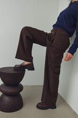 Noella Darryl HW Pants - Chocolate