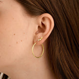 Pure By Nat Post Earring W. Zircon - Gold