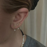Stine A Tres Petit Etoile Earring White Pearl