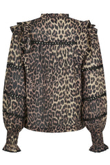 Neo Noir Aurika Leo Voile Blouse - Leopard