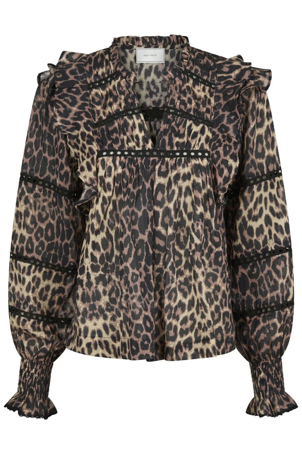 Neo Noir Aurika Leo Voile Blouse - Leopard