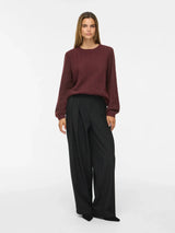 Vila Liga Pointelle L/S O.Neck Top - Port Royale
