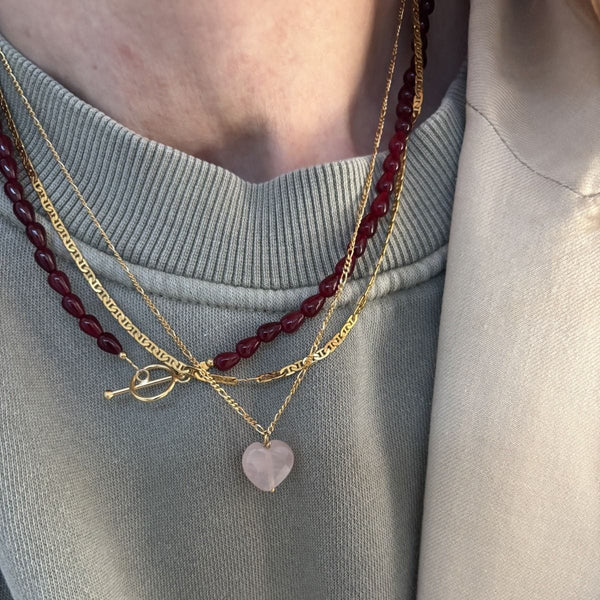 Stine a Love Drop Necklave - Burgundy