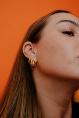 IX Studios Crunchy Edge Earrings - Gold