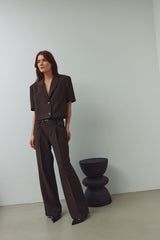 Noella Darryl HW Pants - Chocolate