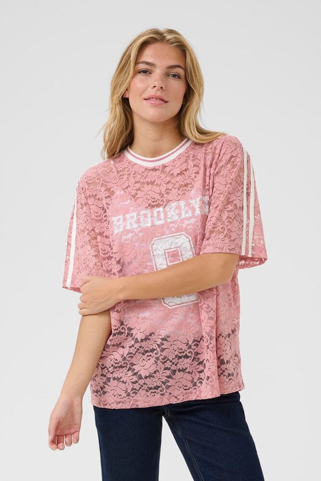 Culture Kala SS Lace Blouse - Pale Mauve