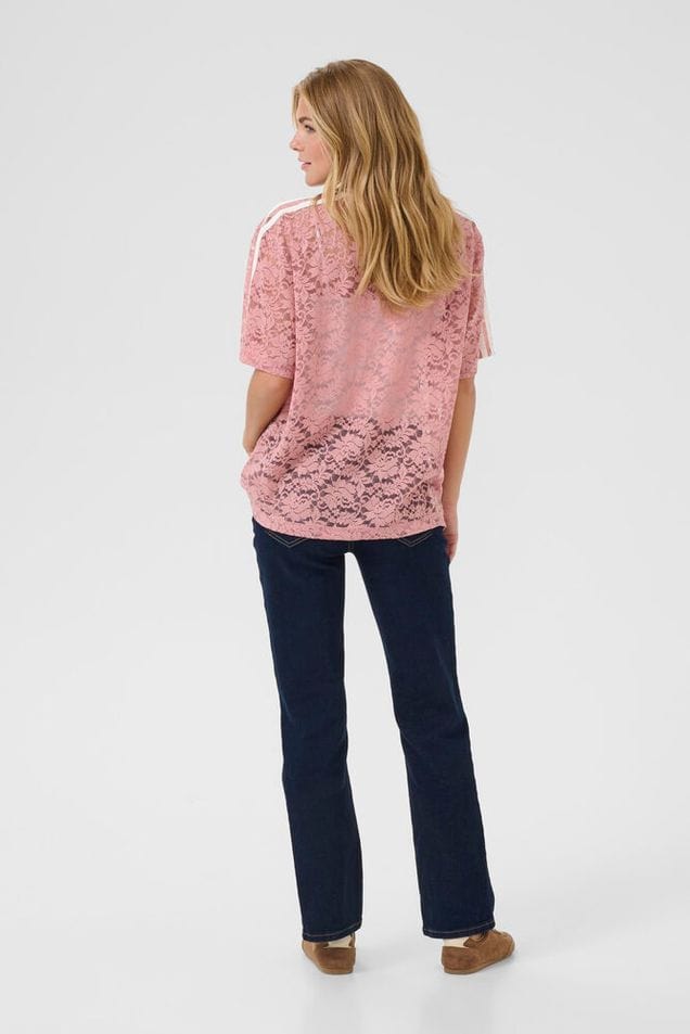 Culture Kala SS Lace Blouse - Pale Mauve