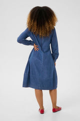Culture Arpa Antoinett Dress - Dark Blue Wash