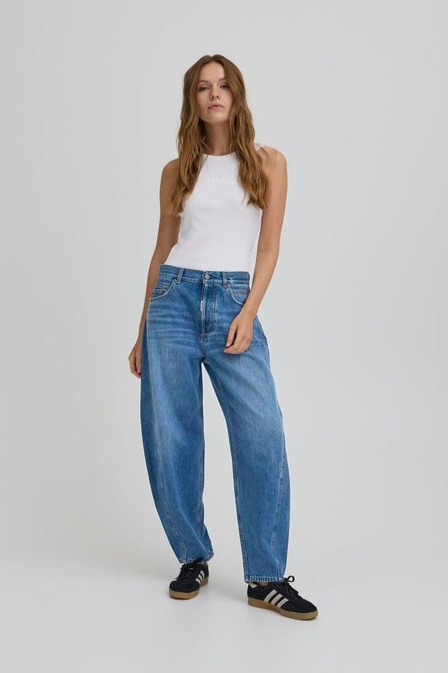 Ball Cavi Curved Jeans - Medium Blue Washed