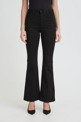 Pulz Jeans Becca UHW Bootcut leg Full Length - Black