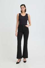 Pulz Jeans Becca UHW Bootcut leg Full Length - Black