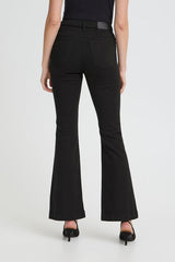 Pulz Jeans Becca UHW Bootcut leg Full Length - Black