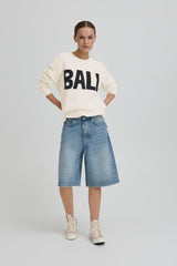 Ball Stacy Rib Logo Pullover - Arctic Wolf