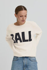 Ball Stacy Rib Logo Pullover - Arctic Wolf