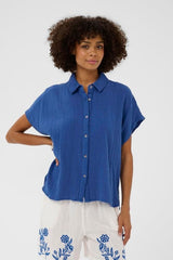Culture Myra Elina SS Shirt - Nautical Blue