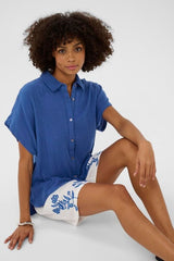 Culture Myra Elina SS Shirt - Nautical Blue