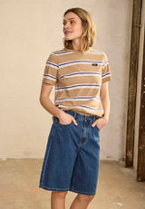 Pulz Jeans Blake T-shirt - Dune Strip
