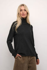 Culture Annemarie Loose Roll-Neck - Raven Melange