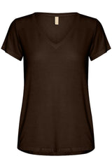 Culture Poppy V-neck T-Shirt - Brown