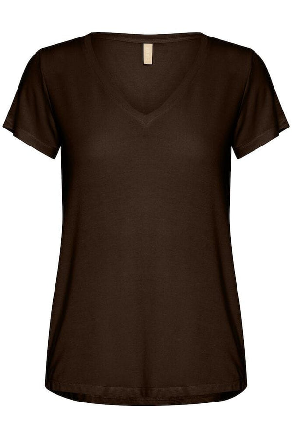 Culture Poppy V-neck T-Shirt - Brown