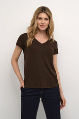 Culture Poppy V-neck T-Shirt - Brown