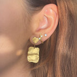 Stine A Flow earing white two stones - Gold