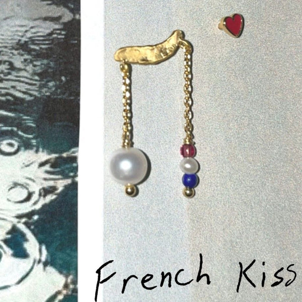 Stine A Petit Gold Splash Earring Chains & Frence Kiss