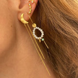 Stine A Bella Moon Earring With Long Chains