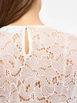 Vila Rhea O-Neck L/S Lace Top - Cloud Dancer