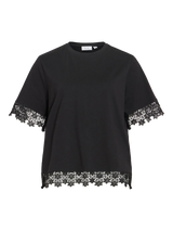 Vila Vora 2/4 Lace T-shirt - Black