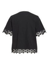 Vila Vora 2/4 Lace T-shirt - Black