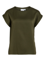 Vila Ellette satin top - Forest Night