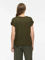 Vila Ellette satin top - Forest Night