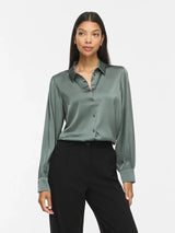 Vila Enna Ravenna L/S Balloon Shirt - Balsam Green