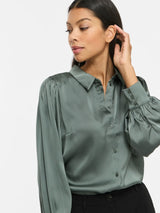 Vila Enna Ravenna L/S Balloon Shirt - Balsam Green