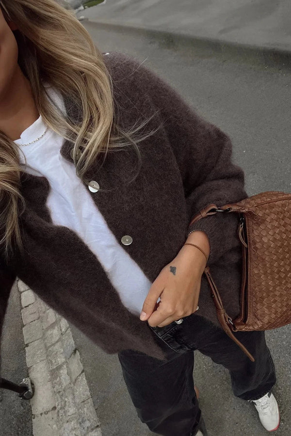 Noella Kea Knit  Cardigan - Chocolate