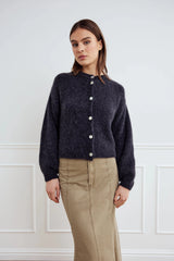 Noella Kea Knit Cardigan - Dark Grey