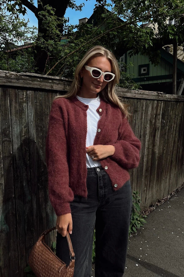 Noella Kea Knit  Cardigan - Rust