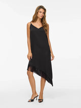 Vila Erum Fringes Slips Dress - Black