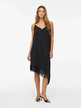 Vila Erum Fringes Slips Dress - Black