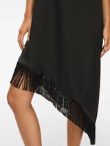 Vila Erum Fringes Slips Dress - Black