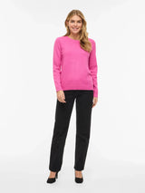 Vila Viril O-Neck L/S Knit Top - Fiji Flower
