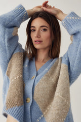 Noella N-Laiana Knit Cardigan - Sky Blue Mix