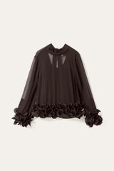 Noella Lataniette Blouse - Chocolate